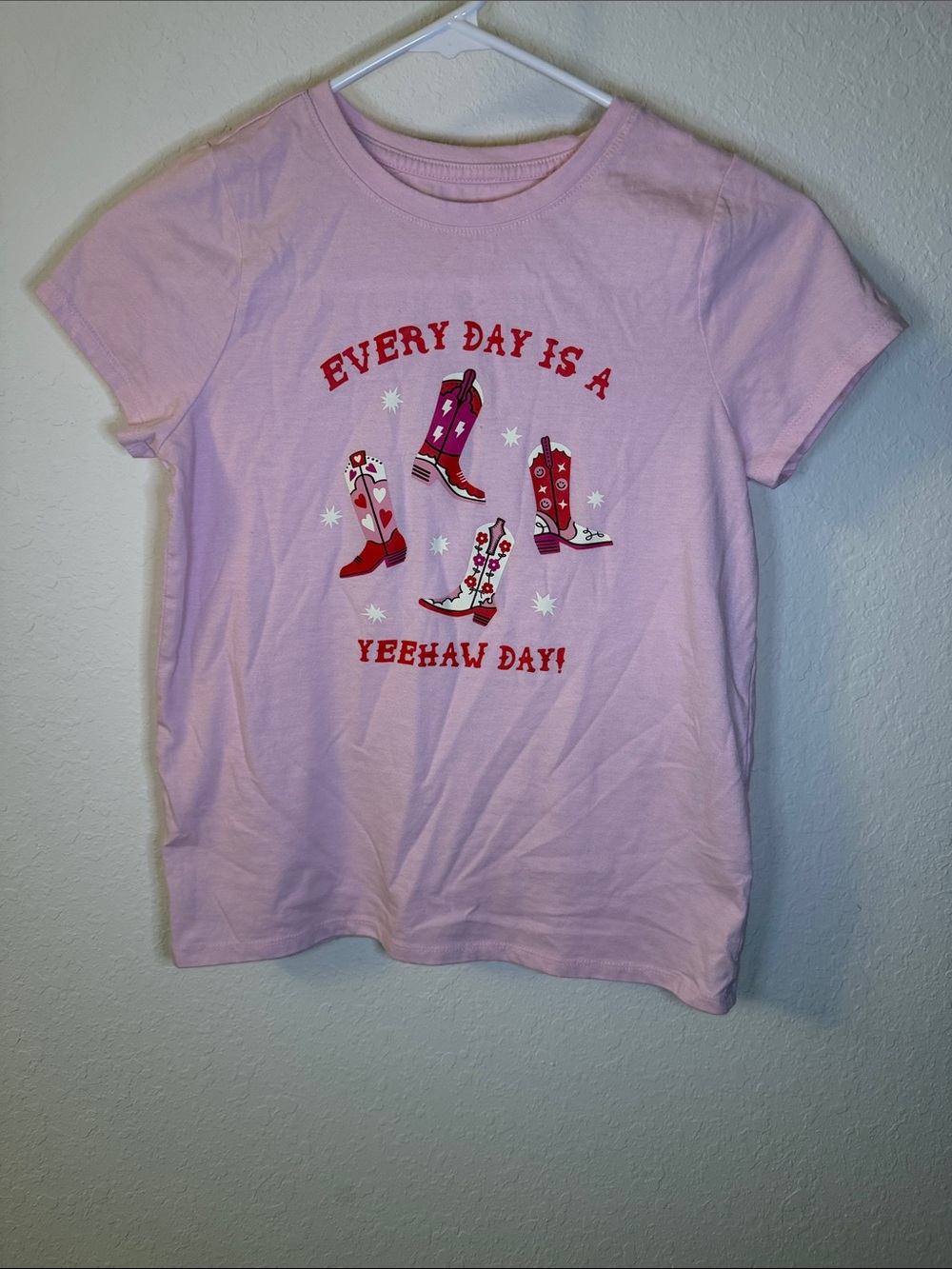 Cat & Jack Pink Short Sleeve Tee "Every Day Is A Yeehaw Day"